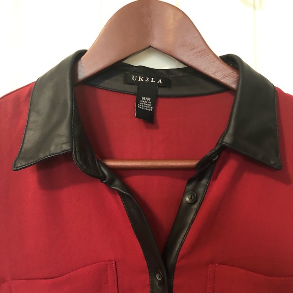 Crimson Chiffon Blouse - Picture 4 of 6